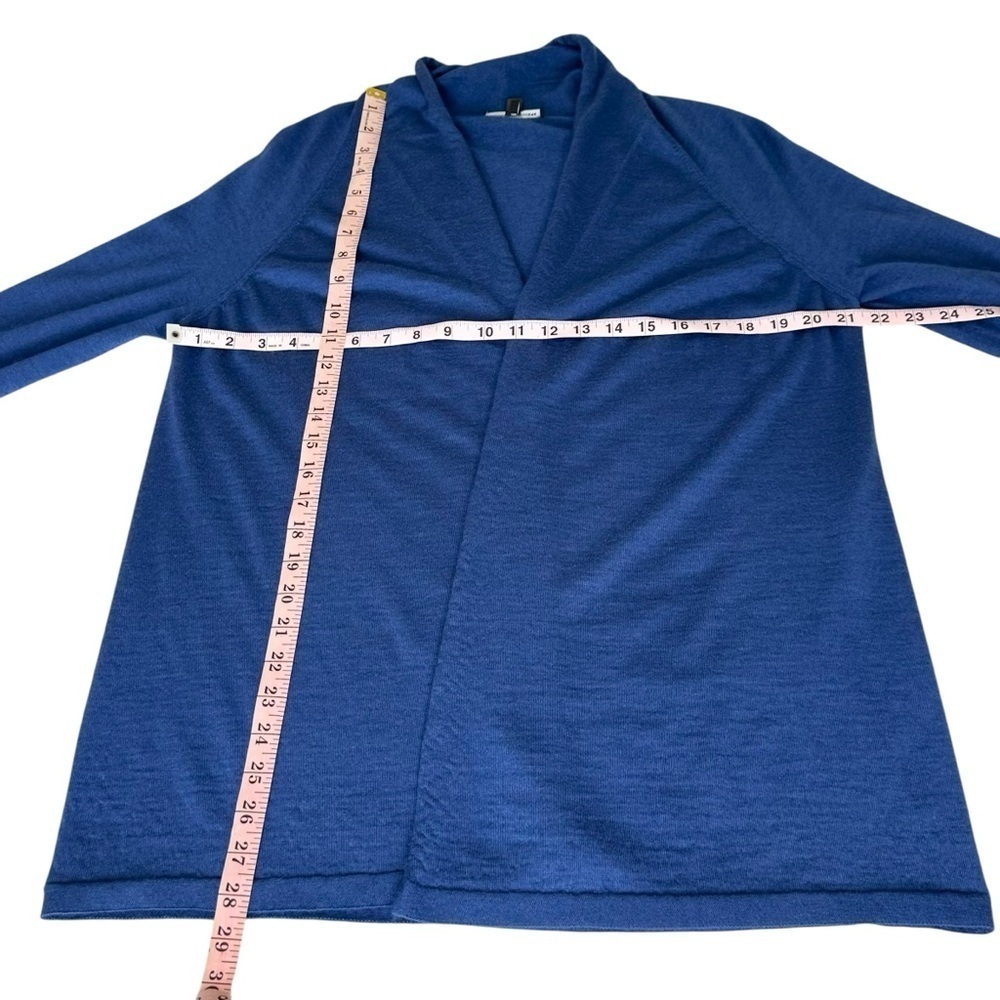 Manrico Cashmere silk blue purple open cardigan sweater large - Picture 13 of 15
